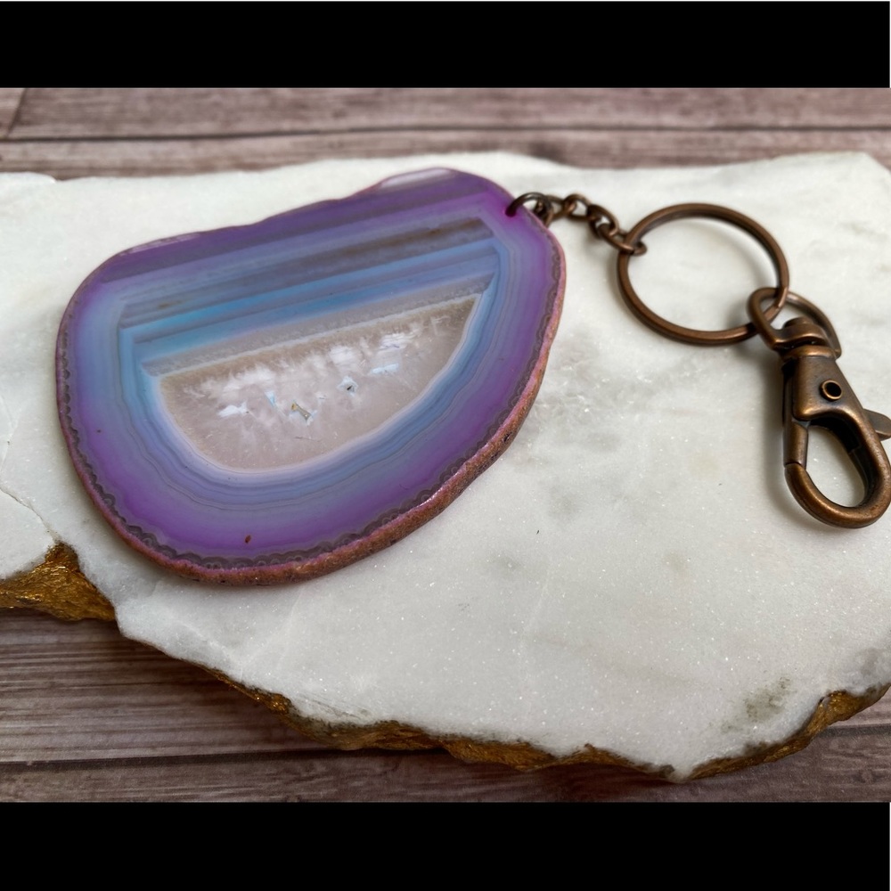 Rainbow Agate Keychain 🌈
